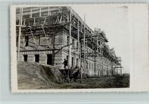 Haus steht noch im Gerüst - Lübeck? Architektur Foto AK