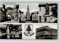 36142 W6413 Tann (Rhön) - General v. d. Tann Denkmal Schloß m. Kirche Stadttor