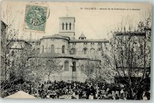 26000 Valence 1905 Gebrauchsspuren Abside de la Cathedrale et le Marche Marktszene