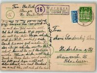 36341 W6420 Lauterbach Hessen - Landpoststempel Wernges Ganzsache Notopfer Marke