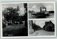 77836 W7587 Stollhofen , Baden - St. Erhard Kirche Rheindampfer Untere Ortsstraße