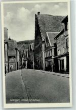 63654 W6470 Büdingen , Hess - Altstadtgasse mit Rathaus