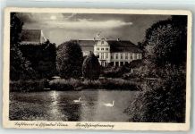 Oliva Oliwa Mondschein Königliches Schloss bei Nacht mit Schwanenteich
