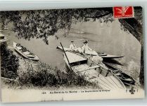 Au Bord de la Marne - Kanufahrt, Ruderboote AK Ruderboot 1909