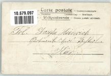 Kleid und Kopftuch mit echt Stoff Applikation Zither Gitarre Trachten Österreich 1903 Prägedruck