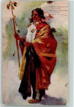The Song of Hiawatha sign. J.F. Tucks Karte Indianer 1909