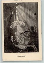 Waldandacht mit Geige - Verlag Henke Nr. 257 AK Künstler Künstlerkarte