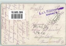 Krakau Kraków 1915 Gebrauchsspuren Straßenbahn Bahnhof K.u.K. Militärzensur