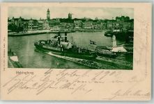 Helsingborg Hälsingborg 1902 Gebrauchsspuren Hafen Dampfschiff