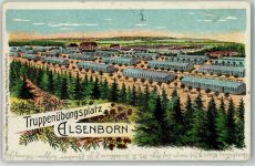 Elsenborn 1915 Lithographie Truppenübungsplatz Elsenborn Feldpost