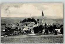 92714 W8481 Pleystein 1911 - mit Kreuzbergkirche und Stadtpfarrkirche