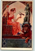 Prag Praha VI. Sletu Vsesokolsky Löwe Erotik Motiv Tschechien 1912