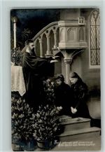 Der Segen wird erteilt - Kirche , gute Erhaltung Konfirmation Foto AK