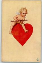 Pfeil und Bogen Herz Primus 1257 sign. Francis Vernon Amor
