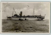 W2192 Helgoland Dampfer Cobra Ausschiffen Hapag + Bordstempel 22. Juli 1928 Seebäderschiff Foto AK