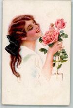 Rosen R. u. K.L. Erkal Nr. 340/1 Frau Künstlerkarte Künstlerkarte