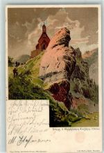 83727 W8163 Bayrischzell 1903 Lithographie Wendelstein Kirchlein