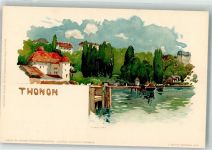 74200 Thonon-les-Bains Lithographie sign. Voellm