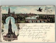 89073 W7900 Ulm , Donau 1899 Lithographie Münster