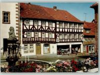 36142 W6413 Tann (Rhön) - Der Marktbrunnen mit Elf Apostelhaus