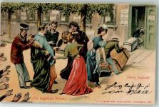 Umzug meine Ankunft im Hotel Dienstmädchen Humor 1899