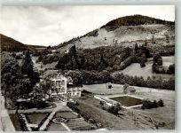 75323 W7547 Bad Wildbad im Schwarzwald Foto AK Schwimmbad Cafe Pension Grossmann