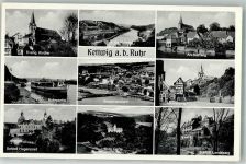 45219 W4307 Kettwig Foto AK Ev. Kirche Ruhrpartie Schloss Hugenpoet landsberg burg Oefte