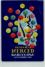 Barcelona 1958 Lithographie Fiestas de la Merced