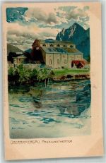 W8103 Oberammergau Passionstheater Zieher, Ottmar Nr. 2373 Diemer, Z. 1900 Lithographie / Künstlerkarte
