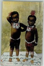 Kleine Bambinos Young Zulus Afrikan. Volkstyp 1912 Gebrauchsspuren