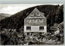 34508 W3542 Schwalefeld Foto AK Pension Haus Waldesruh Garten Liegewiese