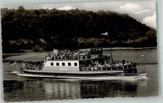 W3250 Hameln Weserschiff Stör Ausflugsdampfer am Ohrberg Binnenschiff Foto AK