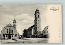 88131 W8990 Lindau (Bodensee) - Marktplatz mit den Kirchen
