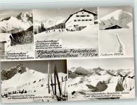 W8980 Oberstdorf Naturfreunde-Ferienheim Kanzelwandhaus Winteraufnahme Mehrfachaufnahme Naturfreundehaus