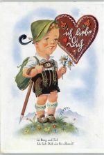 Lebkuchen Herz Wandern 1934 AK Lebkuchen