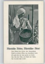 Rheinische Reben - Winzerin - ca 1940 AK Wein