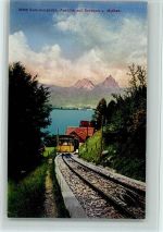Seelisberg Seelisbergbahn Ausblick auf Brunnen und Mythen Standseilbahn