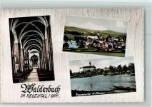 93194 W8411 Walderbach - Kirche mit Innenansicht, Kloster, Teilansicht ca 1970 AK