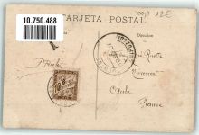 Fuenterrabia Hondarribia 1907 Foto AK Schwimmbad Marke bildseitig