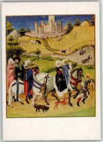 August - Serie 57 - Miniaturen aus dem Stundenbuch des Duc de Berry , gute Erhaltung Monat