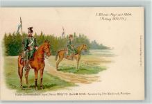 Histor. Uniformen des Bayr. Heeres 1800/73 Serie III Nr. 69 - 1. Ulanen Regiment , litho Uniform Künstlerkarte