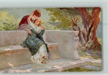 Serie 1047-2 - Selectio - Liebespaar, Poesie AK Italienische Kunst Römer Künstlerkarte