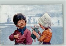 BKW Serie 725-3 - Hollandkinder mit Puppe und Pfeife Feiertag, K.