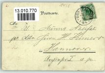 Nr. 3367 Männer mit einem Methorn, Fechtdegen, Fahne, Umrandung Eichenlaub Turnvater Jahn 1898