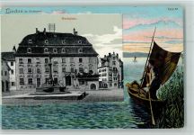 88131 W8990 Lindau (Bodensee) - Color und Lichtdruck 1900 - Marktplatz, Fischer, gute Erhaltung