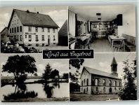 36369 W6425 Engelrod - Gaststätte Zur Post Innenaufnahme Gastraum Ortsansicht Kirche 4-Bildaufnahme