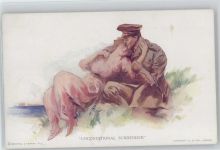 Unconditional Surrender - Liebe Poesie - Soldat - Künstler sign. Künstlerkarte