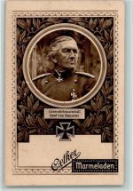 Oetker Marmeladen - Heerführer General Graf von Haeseler AK Feldpoststempel : 15. Bay. Landw. Inf. Rgt. 11. Komp. Lebensmittel 1915
