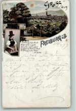 79098 W7800 Freiburg im Breisgau 1897 Gebrauchsspuren Gruss aus - Litho
