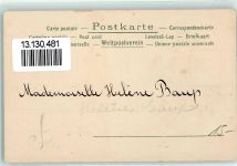 AK mit Glasperlenauflage 1901 Fächer Gebrauchsspuren